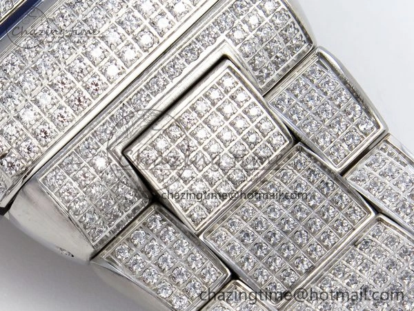 SoftTouch VANGUARD SS FULL DIAMONDS ABF BEST EDITION DIAMONDS BLUE DIAL ON DIAMONDS BRACELET A 6509