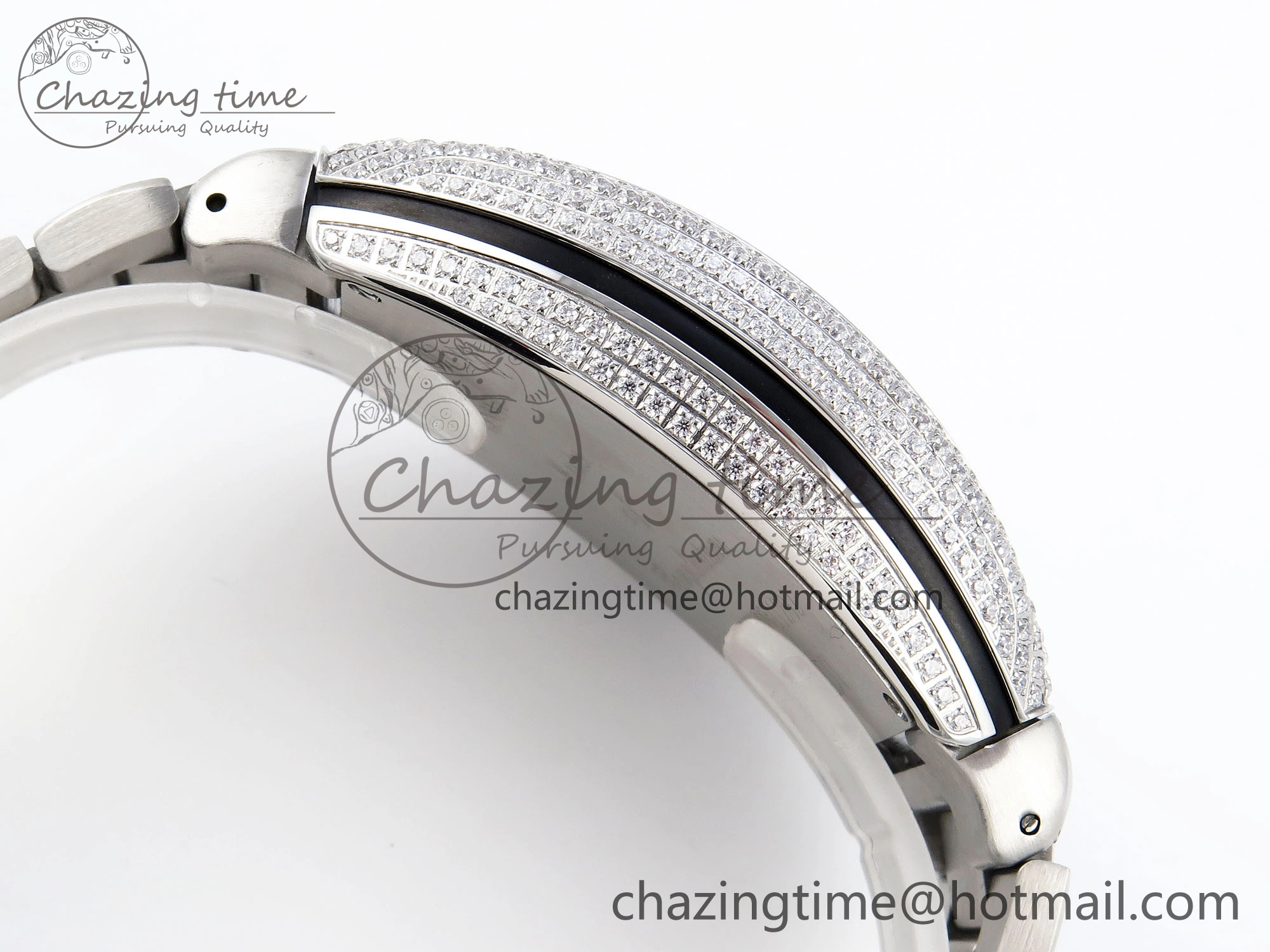 Sustainable VANGUARD SS FULL DIAMONDS ABF BEST EDITION DIAMONDS WHITE DIAL ON DIAMONDS BRACELET A 6508