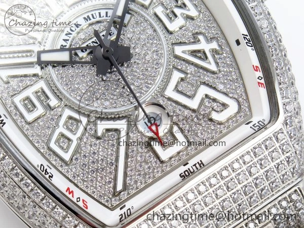 Sustainable VANGUARD SS FULL DIAMONDS ABF BEST EDITION DIAMONDS WHITE DIAL ON DIAMONDS BRACELET A 6508