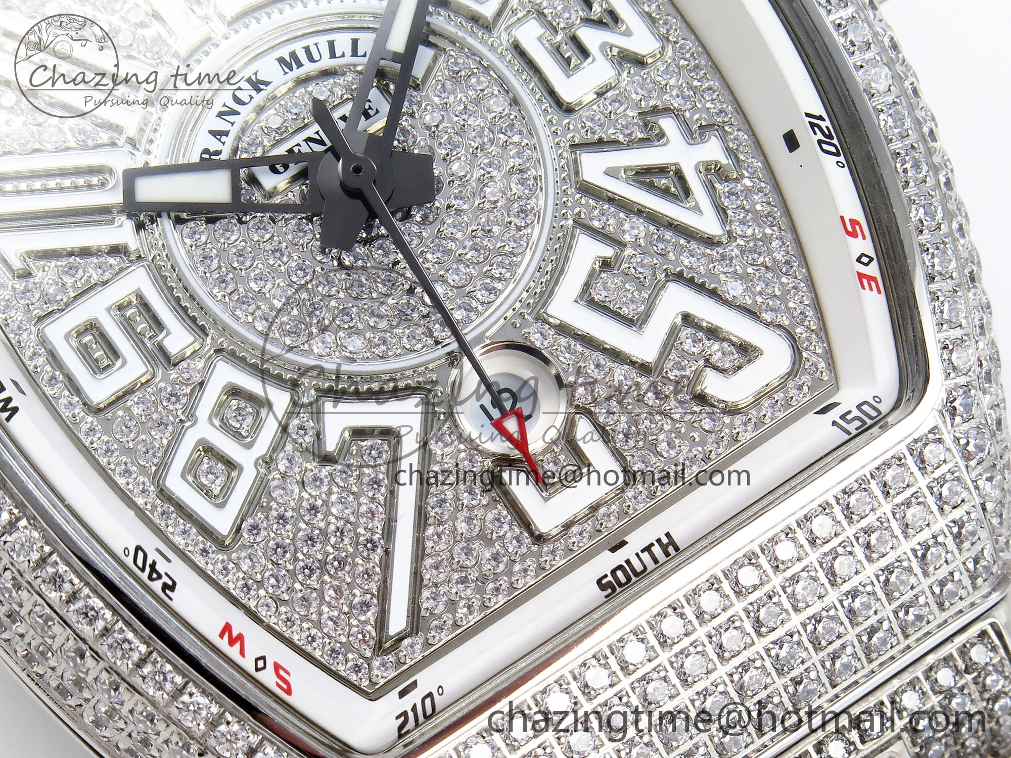 Sustainable VANGUARD SS FULL DIAMONDS ABF BEST EDITION DIAMONDS WHITE DIAL ON DIAMONDS BRACELET A 6508