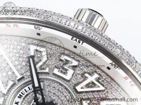 Sustainable VANGUARD SS FULL DIAMONDS ABF BEST EDITION DIAMONDS WHITE DIAL ON DIAMONDS BRACELET A 6508