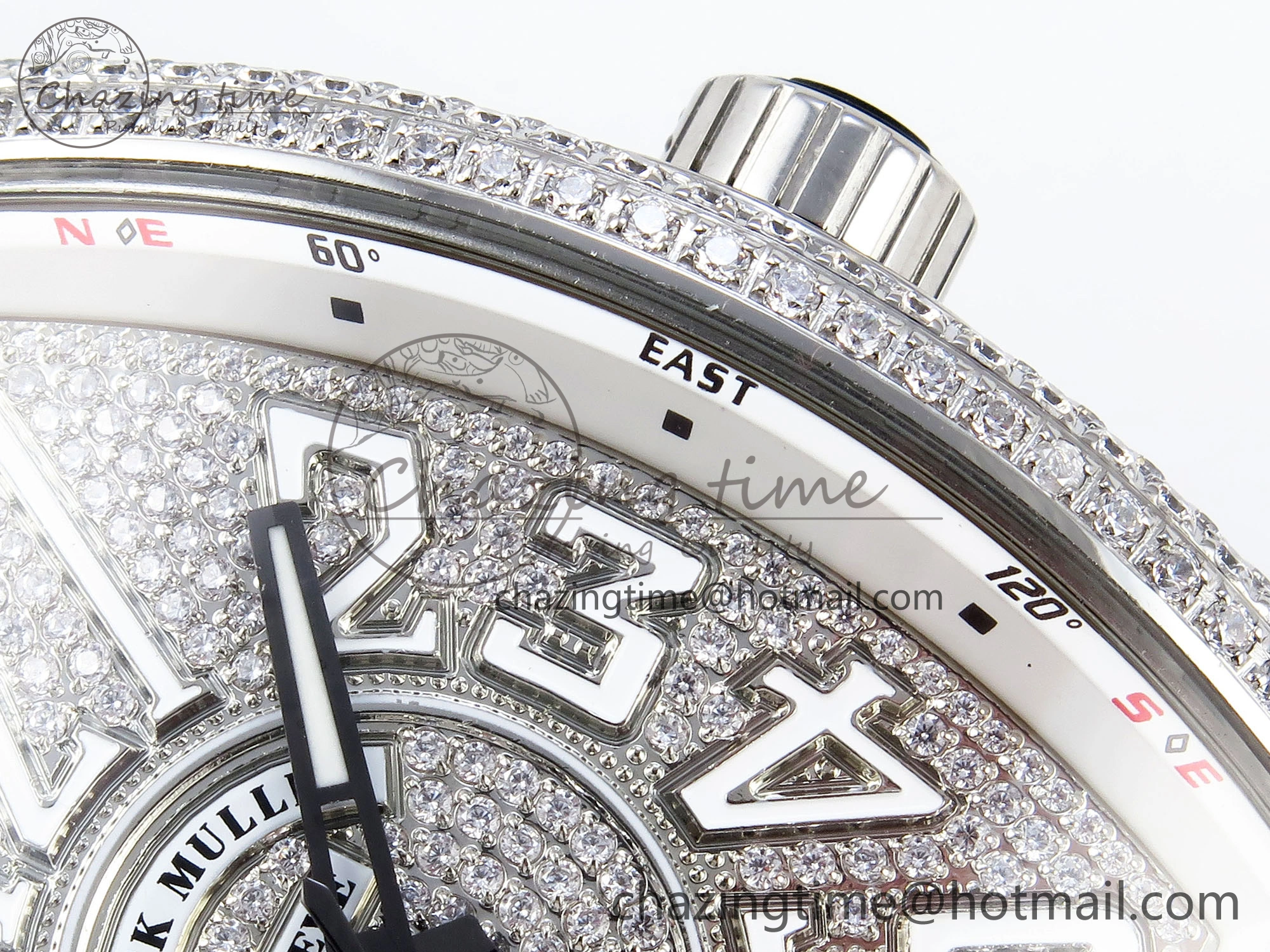 Sustainable VANGUARD SS FULL DIAMONDS ABF BEST EDITION DIAMONDS WHITE DIAL ON DIAMONDS BRACELET A 6508