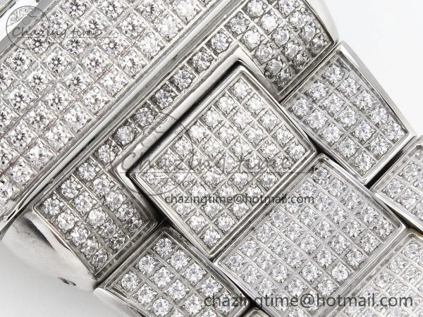 Sustainable VANGUARD SS FULL DIAMONDS ABF BEST EDITION DIAMONDS WHITE DIAL ON DIAMONDS BRACELET A 6508
