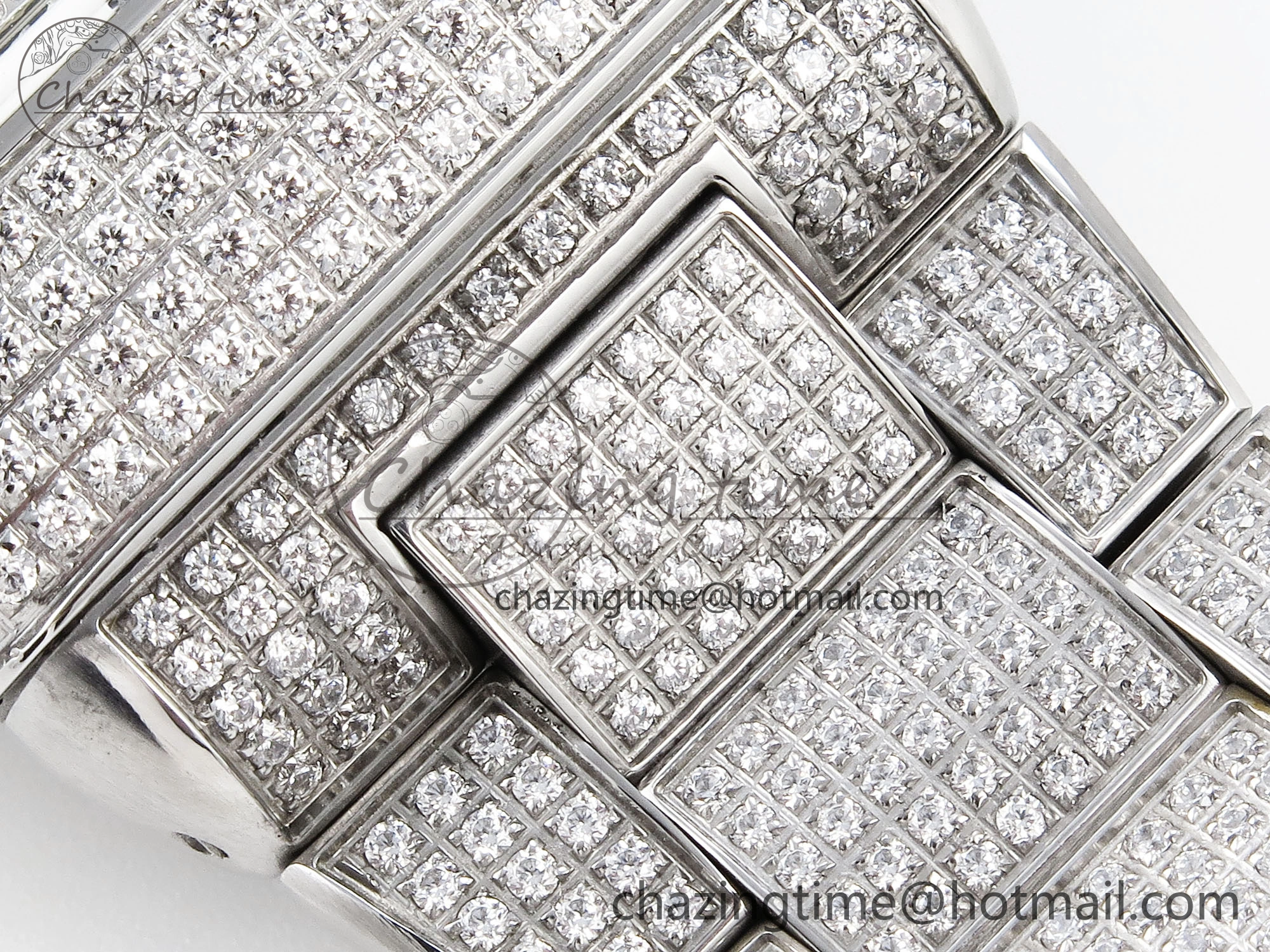 Sustainable VANGUARD SS FULL DIAMONDS ABF BEST EDITION DIAMONDS WHITE DIAL ON DIAMONDS BRACELET A 6508