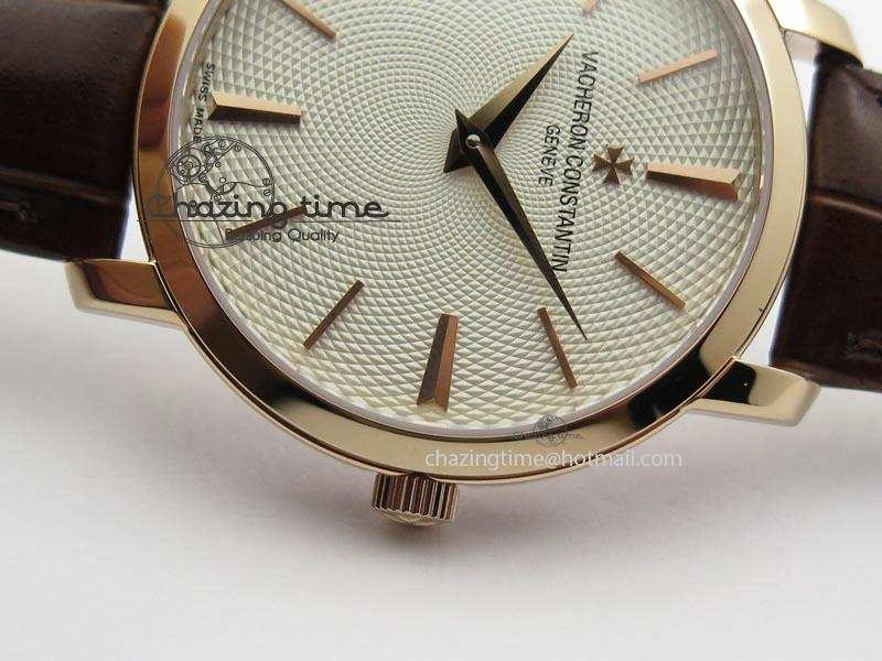 VC RG UT Best Edition White Textured Dial On Brown Leather Strap Durable 10004
