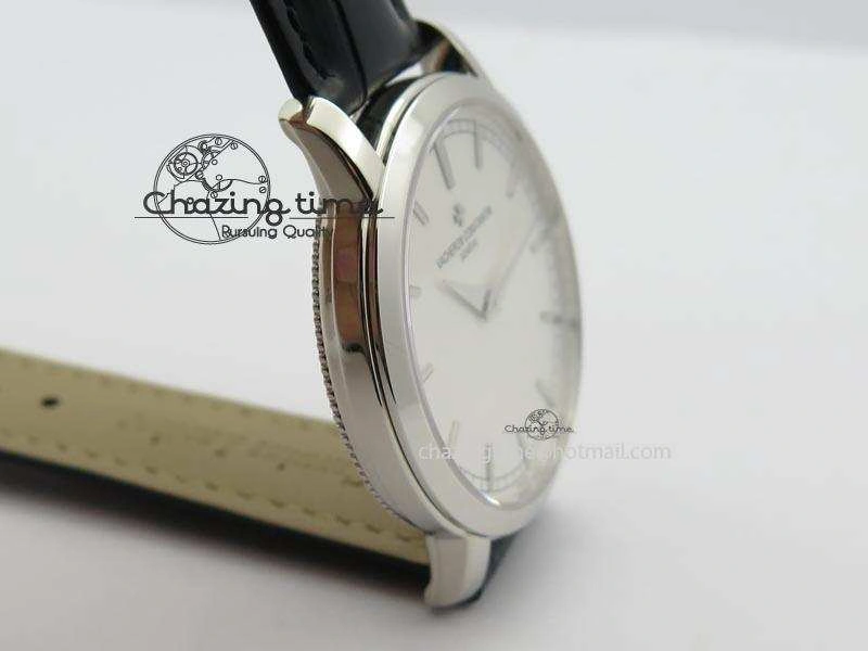 Bold VC SS UT Best Edition White Dial Sticks Markers On Black Leather Strap 10002