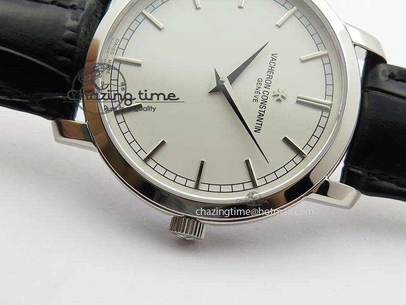Bold VC SS UT Best Edition White Dial Sticks Markers On Black Leather Strap 10002
