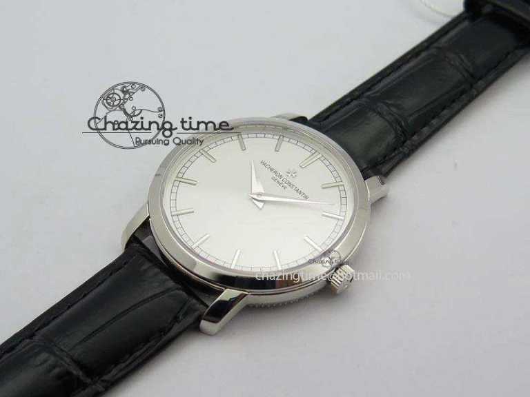 Bold VC SS UT Best Edition White Dial Sticks Markers On Black Leather Strap 10002