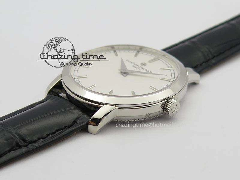 Bold VC SS UT Best Edition White Dial Sticks Markers On Black Leather Strap 10002