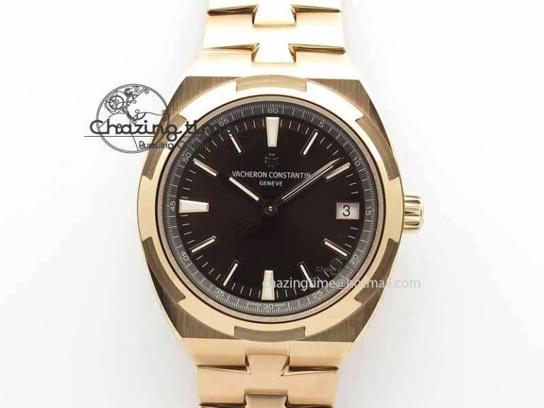 Affordable VC Sec@6 RG UT Best Edition White Dial Stick Markers On Brown Leather Strap 10007