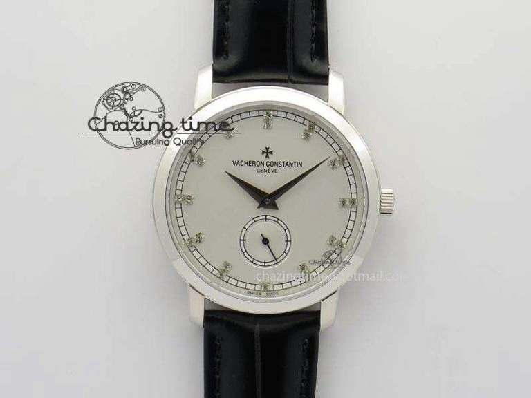 Affordable VC Sec@6 RG UT Best Edition White Dial Stick Markers On Brown Leather Strap 10007
