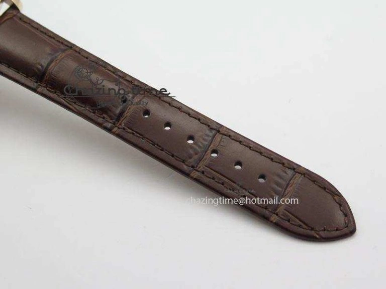 Affordable VC Sec@6 RG UT Best Edition White Dial Stick Markers On Brown Leather Strap 10007