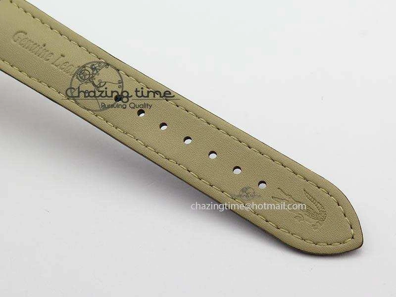 Affordable VC Sec@6 RG UT Best Edition White Dial Stick Markers On Brown Leather Strap 10007