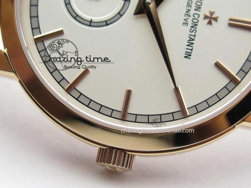 Affordable VC Sec@6 RG UT Best Edition White Dial Stick Markers On Brown Leather Strap 10007