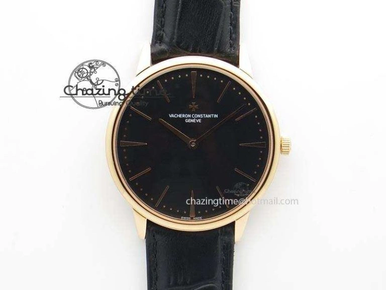 VC Sec@6 SS UT Best Edition Gray Dial Sticks Markers On Black Leather Strap Bold 10000