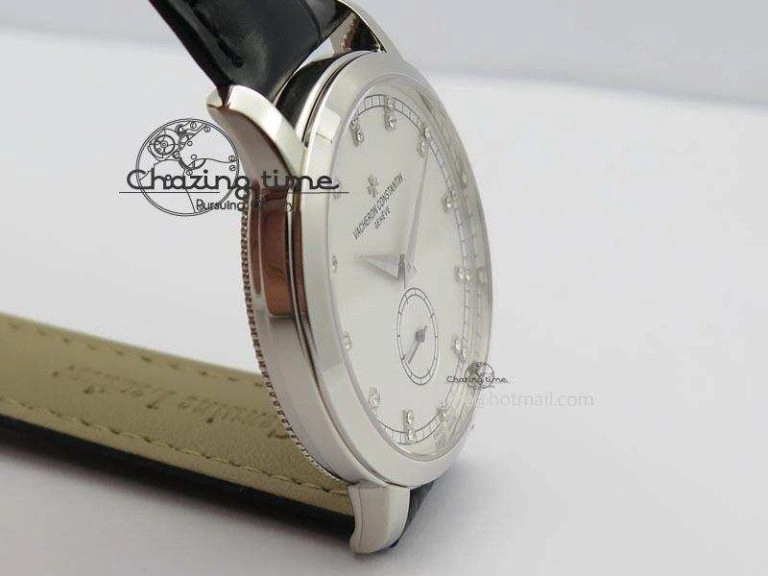 RelaxedFit VC Sec@6 SS UT Best Edition White Dial Diamond Markers On Black Leather Strap 10003