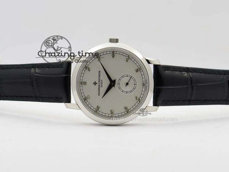 RelaxedFit VC Sec@6 SS UT Best Edition White Dial Diamond Markers On Black Leather Strap 10003