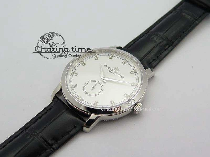 RelaxedFit VC Sec@6 SS UT Best Edition White Dial Diamond Markers On Black Leather Strap 10003