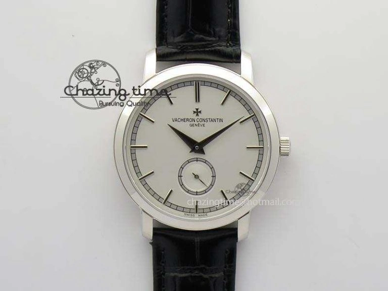 VC Sec@6 SS UT Best Edition White Dial Sticks Markers On Black Leather Strap NewStyle 10001