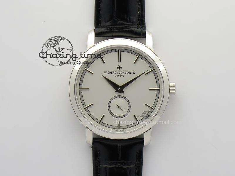 VC Sec@6 SS UT Best Edition White Dial Sticks Markers On Black Leather Strap NewStyle 10001
