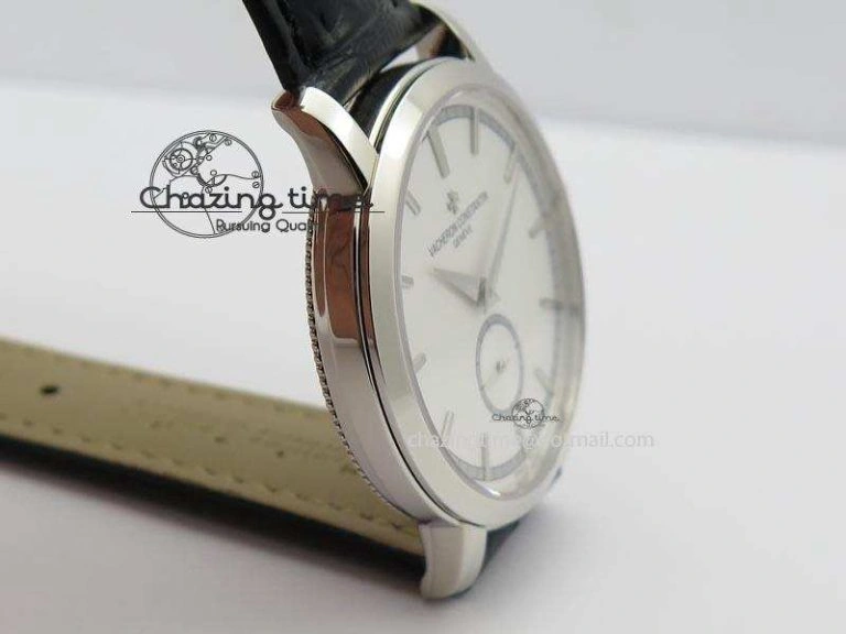 VC Sec@6 SS UT Best Edition White Dial Sticks Markers On Black Leather Strap NewStyle 10001