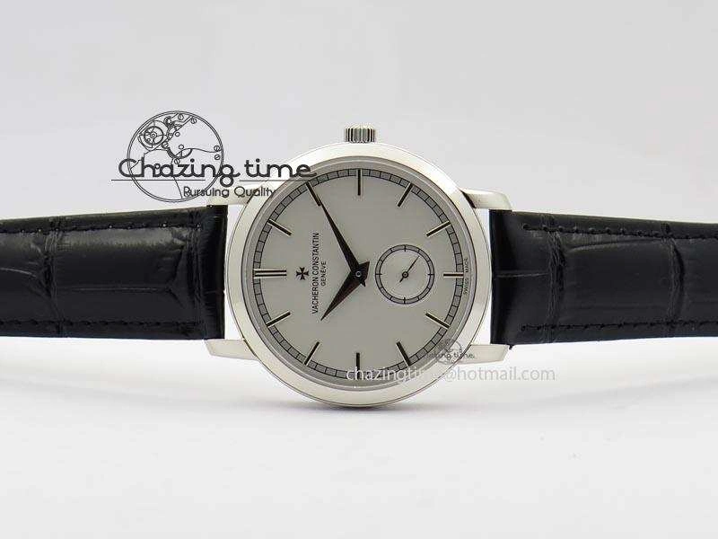 VC Sec@6 SS UT Best Edition White Dial Sticks Markers On Black Leather Strap NewStyle 10001