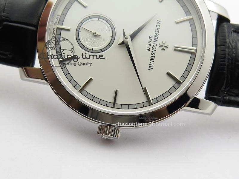 VC Sec@6 SS UT Best Edition White Dial Sticks Markers On Black Leather Strap NewStyle 10001