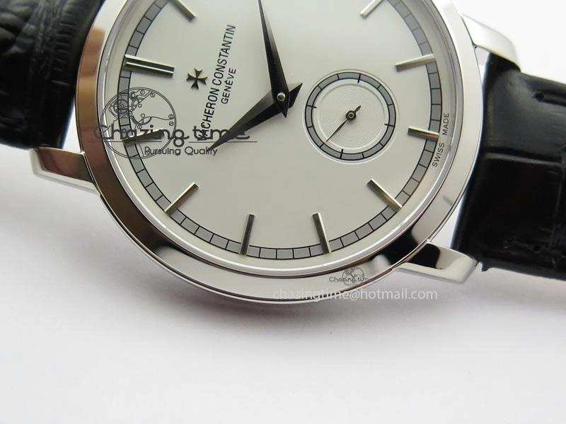 VC Sec@6 SS UT Best Edition White Dial Sticks Markers On Black Leather Strap NewStyle 10001