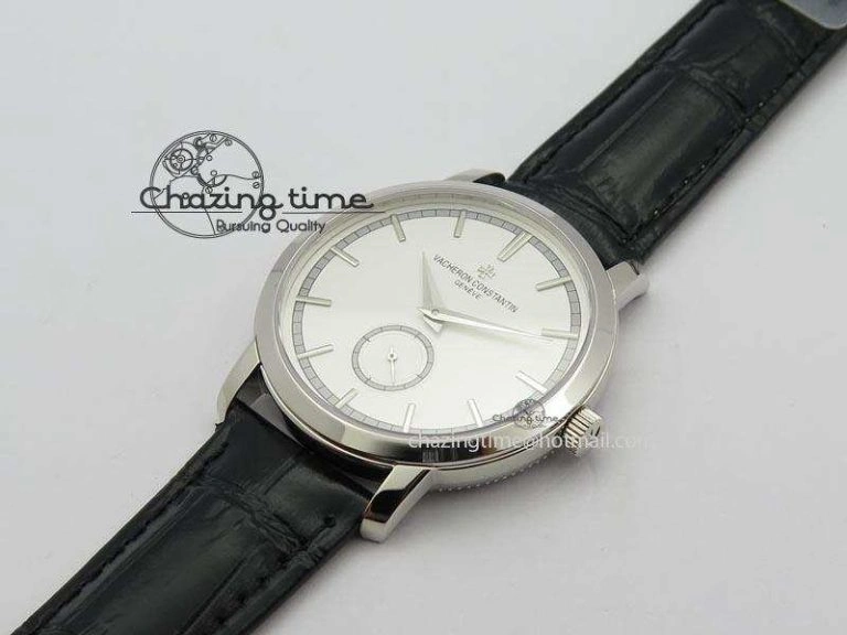 VC Sec@6 SS UT Best Edition White Dial Sticks Markers On Black Leather Strap NewStyle 10001