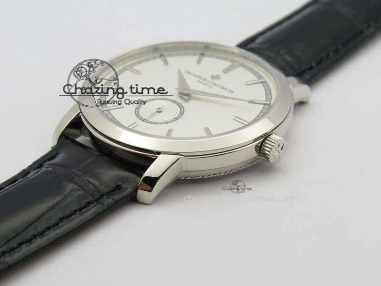 VC Sec@6 SS UT Best Edition White Dial Sticks Markers On Black Leather Strap NewStyle 10001