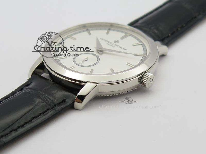 VC Sec@6 SS UT Best Edition White Dial Sticks Markers On Black Leather Strap NewStyle 10001