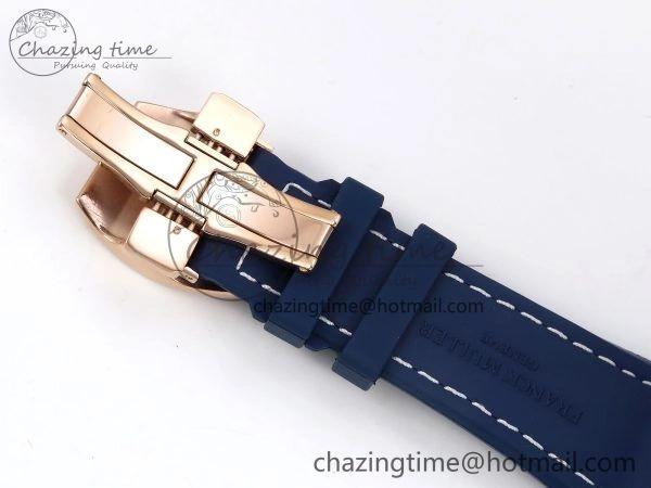 FashionForward Vanguard Chrono RG ABF 1:1 Best Edition Blue Dial Full Diamonds on Blue Leather Strap A 6500