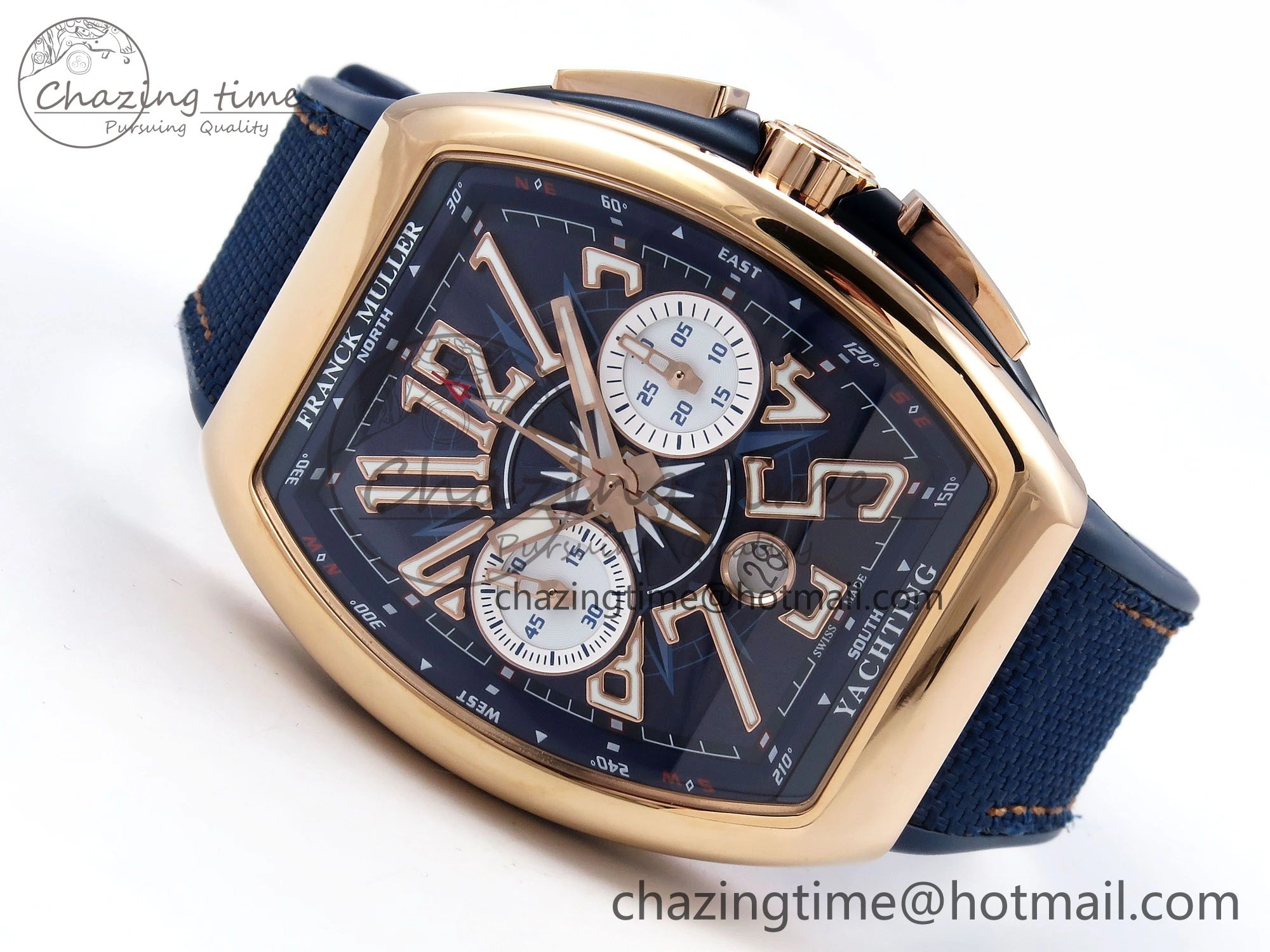 Vanguard Chrono RG ABF 1:1 Best Edition Blue Dial on Blue Nylon Strap A Compact 6502