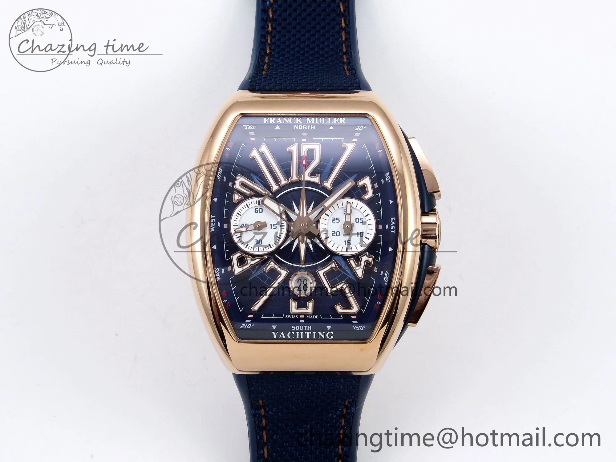 Vanguard Chrono RG ABF 1:1 Best Edition Blue Dial on Blue Nylon Strap A Compact 6502