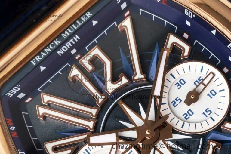 Trendy Vanguard Chrono RG ABF 1:1 Best Edition Blue Textured Dial on Blue Gummy Strap A 6517