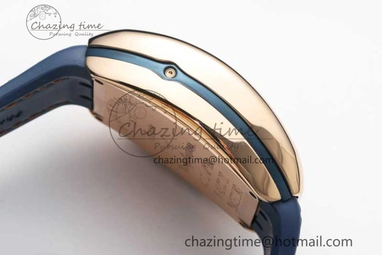 Trendy Vanguard Chrono RG ABF 1:1 Best Edition Blue Textured Dial on Blue Gummy Strap A 6517