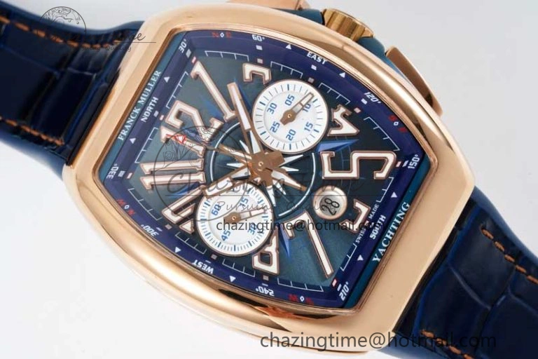 Trendy Vanguard Chrono RG ABF 1:1 Best Edition Blue Textured Dial on Blue Gummy Strap A 6517