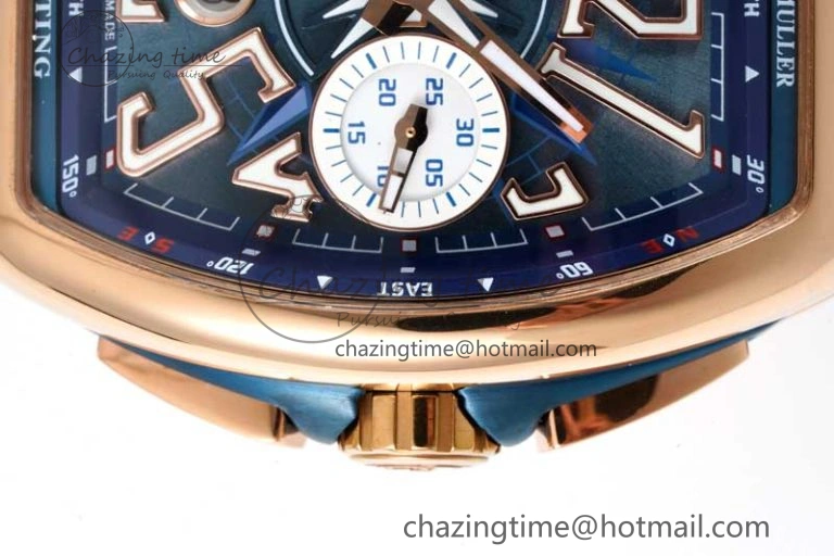 Trendy Vanguard Chrono RG ABF 1:1 Best Edition Blue Textured Dial on Blue Gummy Strap A 6517