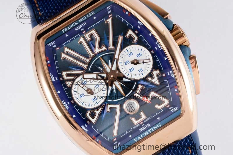 Youthful Vanguard Chrono RG ABF 1:1 Best Edition Blue Textured Dial on Blue Nylon Strap A 6518