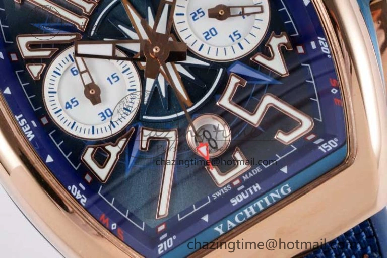 Youthful Vanguard Chrono RG ABF 1:1 Best Edition Blue Textured Dial on Blue Nylon Strap A 6518