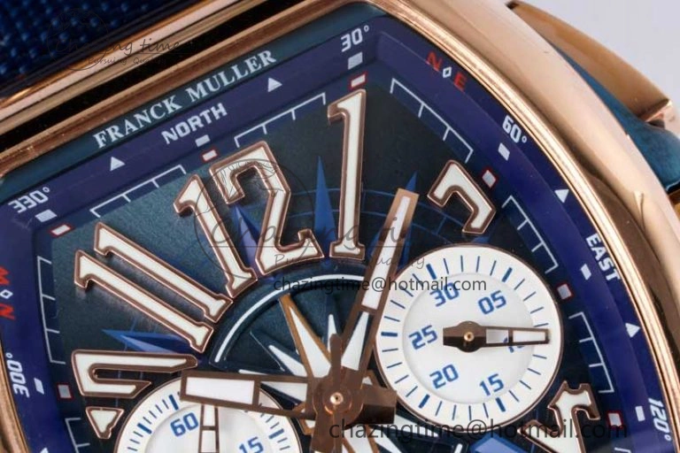 Youthful Vanguard Chrono RG ABF 1:1 Best Edition Blue Textured Dial on Blue Nylon Strap A 6518
