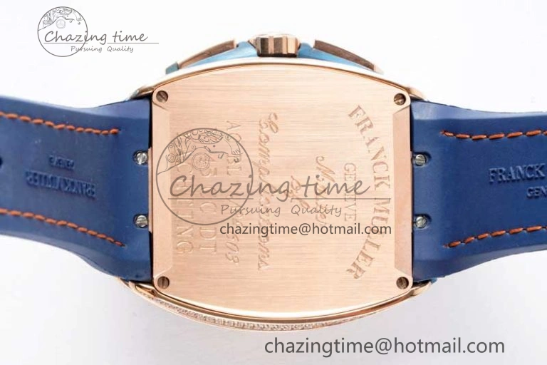 Youthful Vanguard Chrono RG ABF 1:1 Best Edition Blue Textured Dial on Blue Nylon Strap A 6518