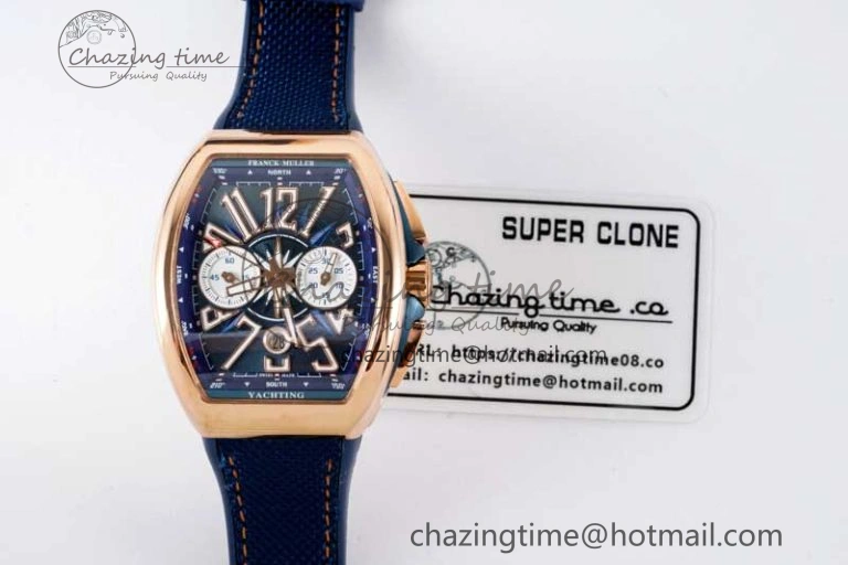 Youthful Vanguard Chrono RG ABF 1:1 Best Edition Blue Textured Dial on Blue Nylon Strap A 6518