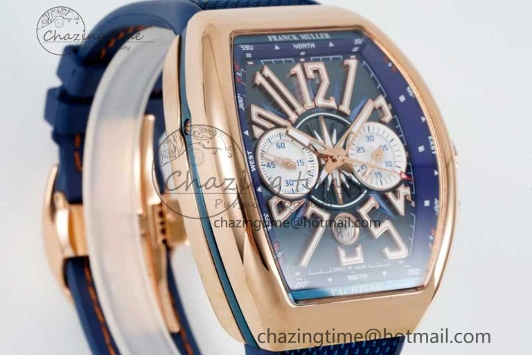 Youthful Vanguard Chrono RG ABF 1:1 Best Edition Blue Textured Dial on Blue Nylon Strap A 6518