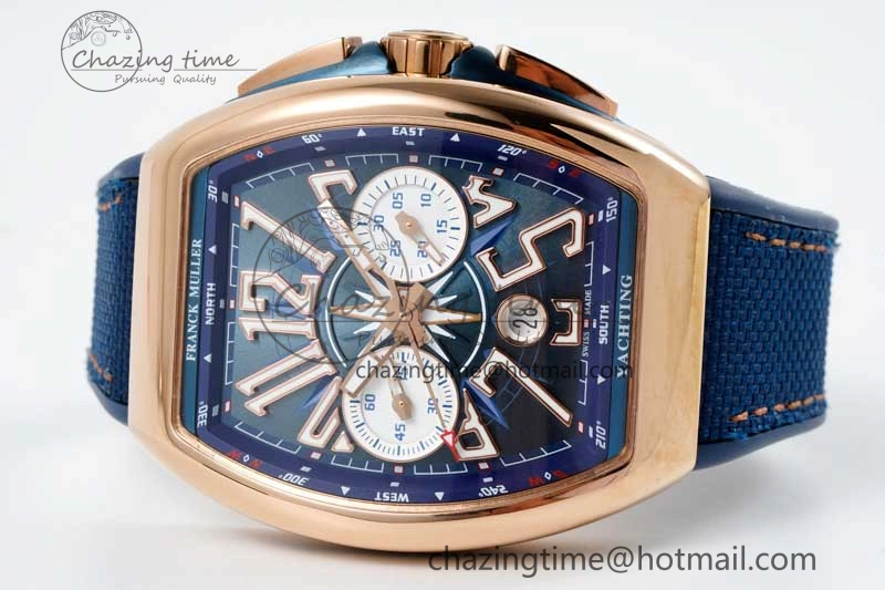Youthful Vanguard Chrono RG ABF 1:1 Best Edition Blue Textured Dial on Blue Nylon Strap A 6518