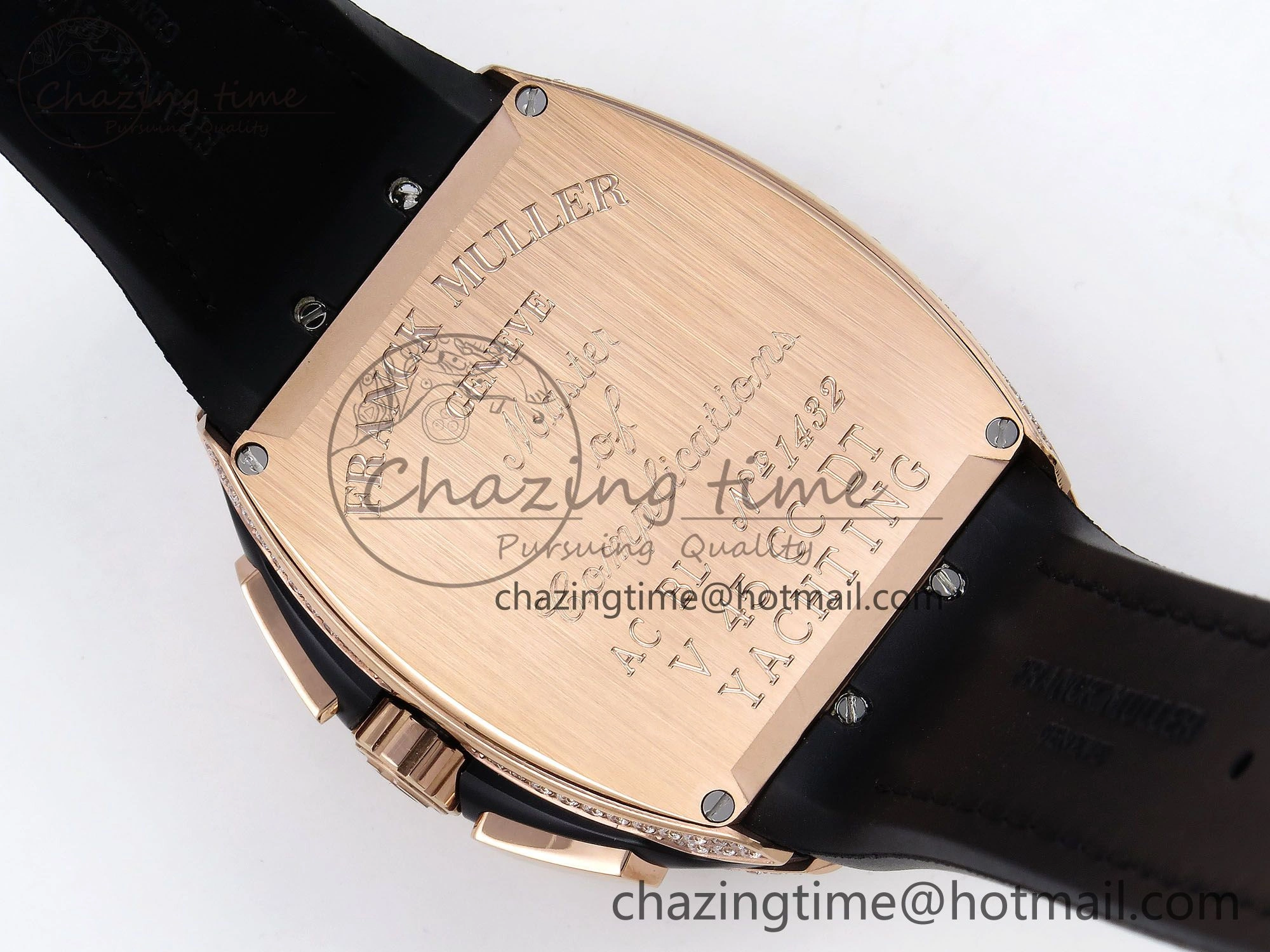 SoftTouch Vanguard Chrono RG Diamonds ABF 1:1 Best Edition Black Dial on Black Leather Strap A 6499