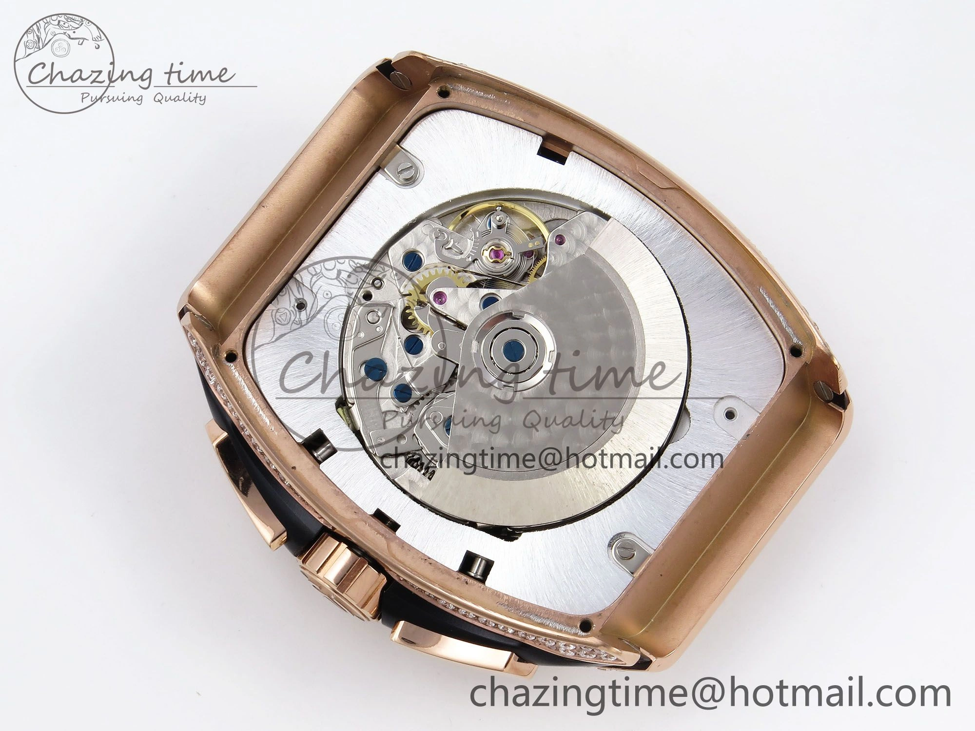 SoftTouch Vanguard Chrono RG Diamonds ABF 1:1 Best Edition Black Dial on Black Leather Strap A 6499