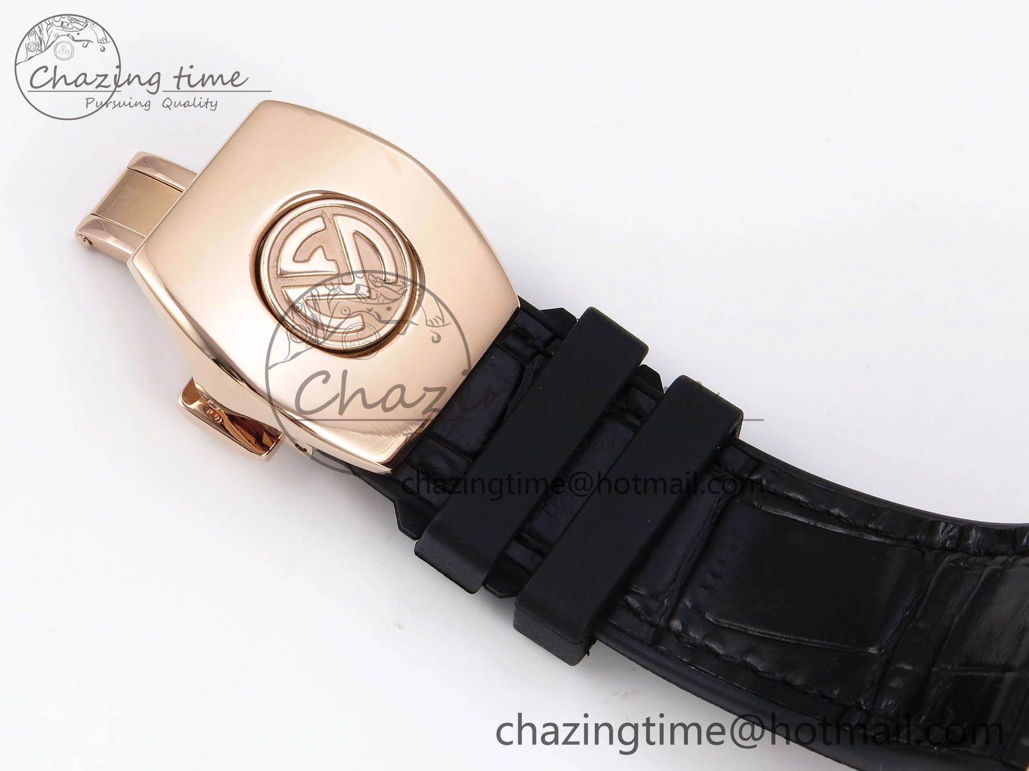 SoftTouch Vanguard Chrono RG Diamonds ABF 1:1 Best Edition Black Dial on Black Leather Strap A 6499