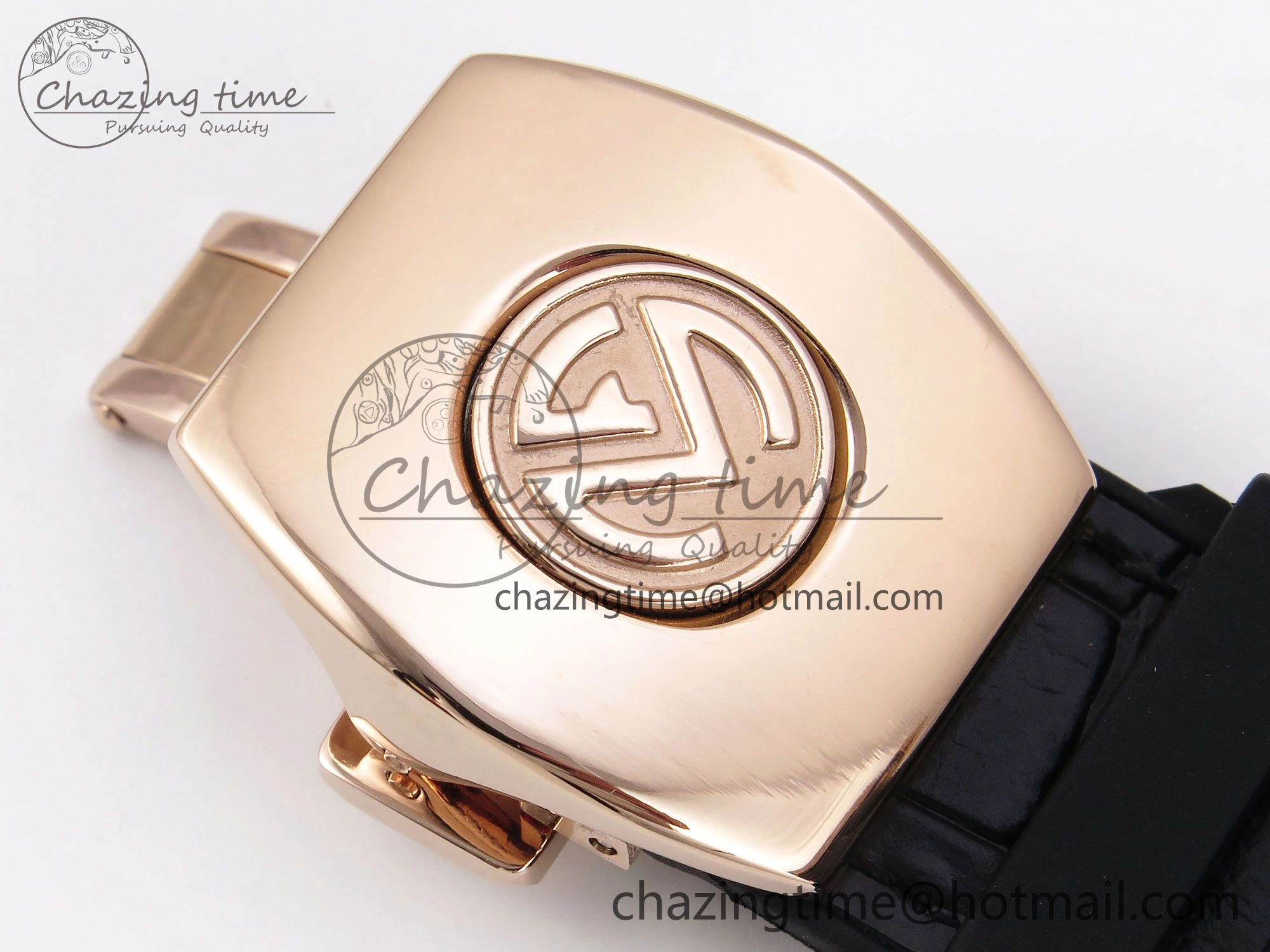 SoftTouch Vanguard Chrono RG Diamonds ABF 1:1 Best Edition Black Dial on Black Leather Strap A 6499