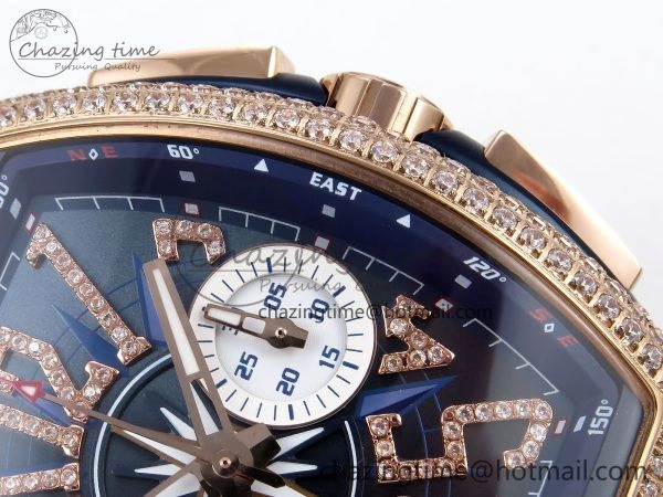Vanguard Chrono RG Diamonds ABF 1:1 Best Edition Blue Dial on Blue Nylon Strap A Affordable 6501